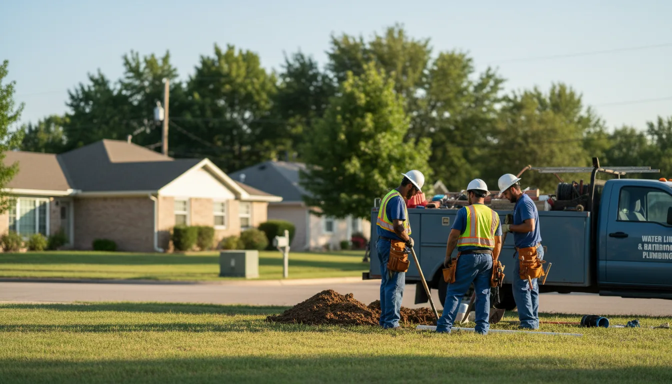 Residential water line and bathroom plumbing service in Geuda Springs, KS